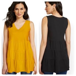 NY&C V-Neck Tiered Tee Tunic